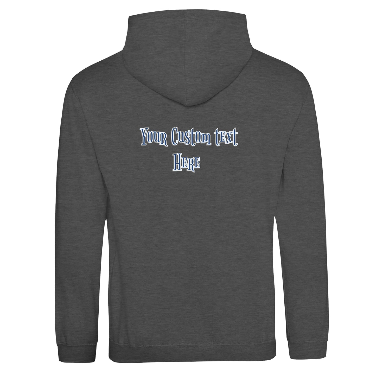 Back view of a personalized premium unisex hoodie for dentistry, featuring customizable text.