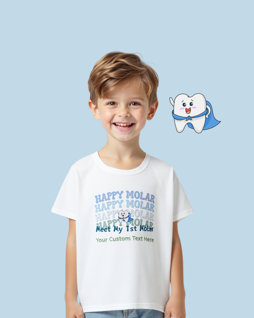 Happy Molar Kids T-Shirt – Meet My 1st Molar with Custom Text