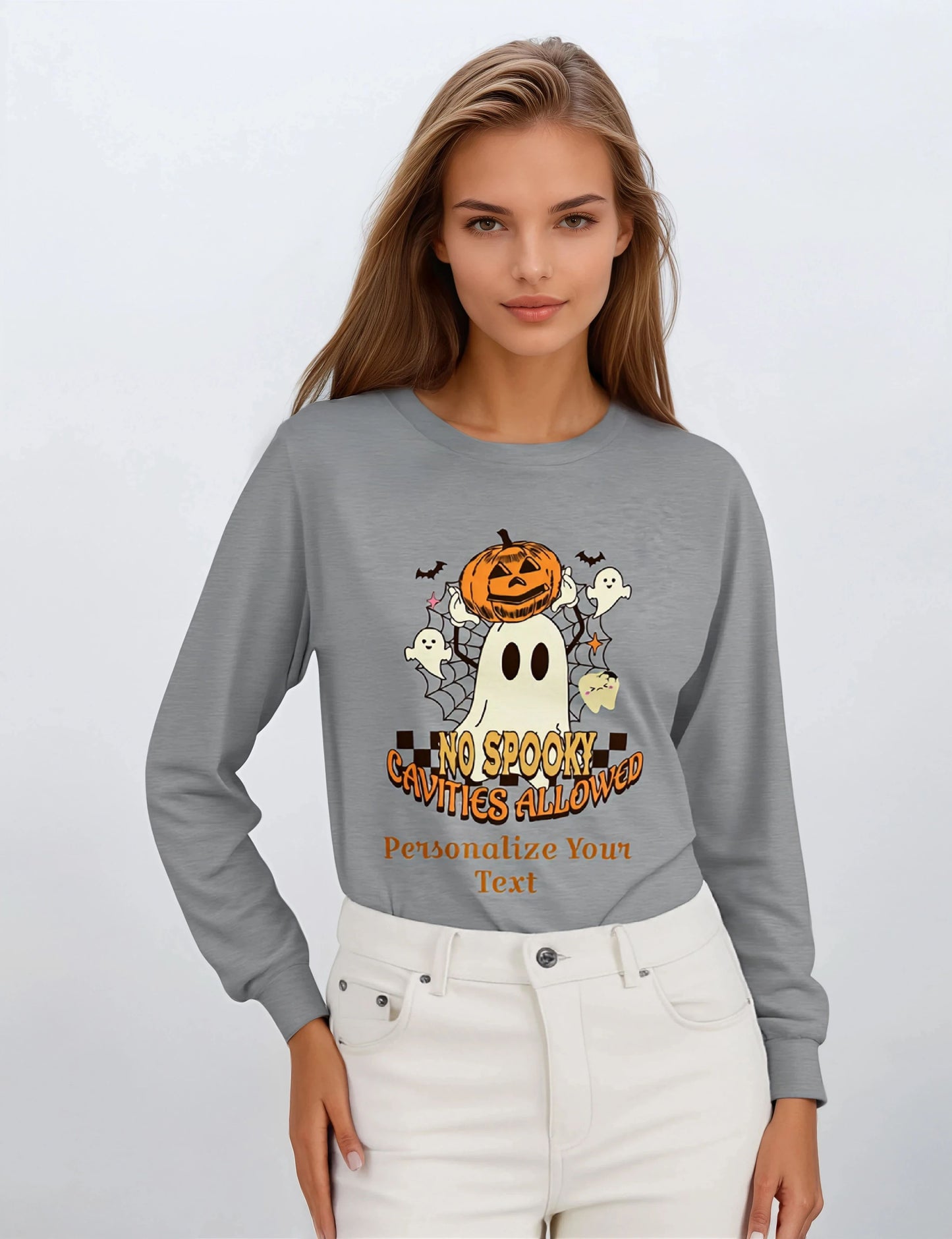 Classic Unisex Longsleeve T-Shirt - Personalized Halloween Dental Design