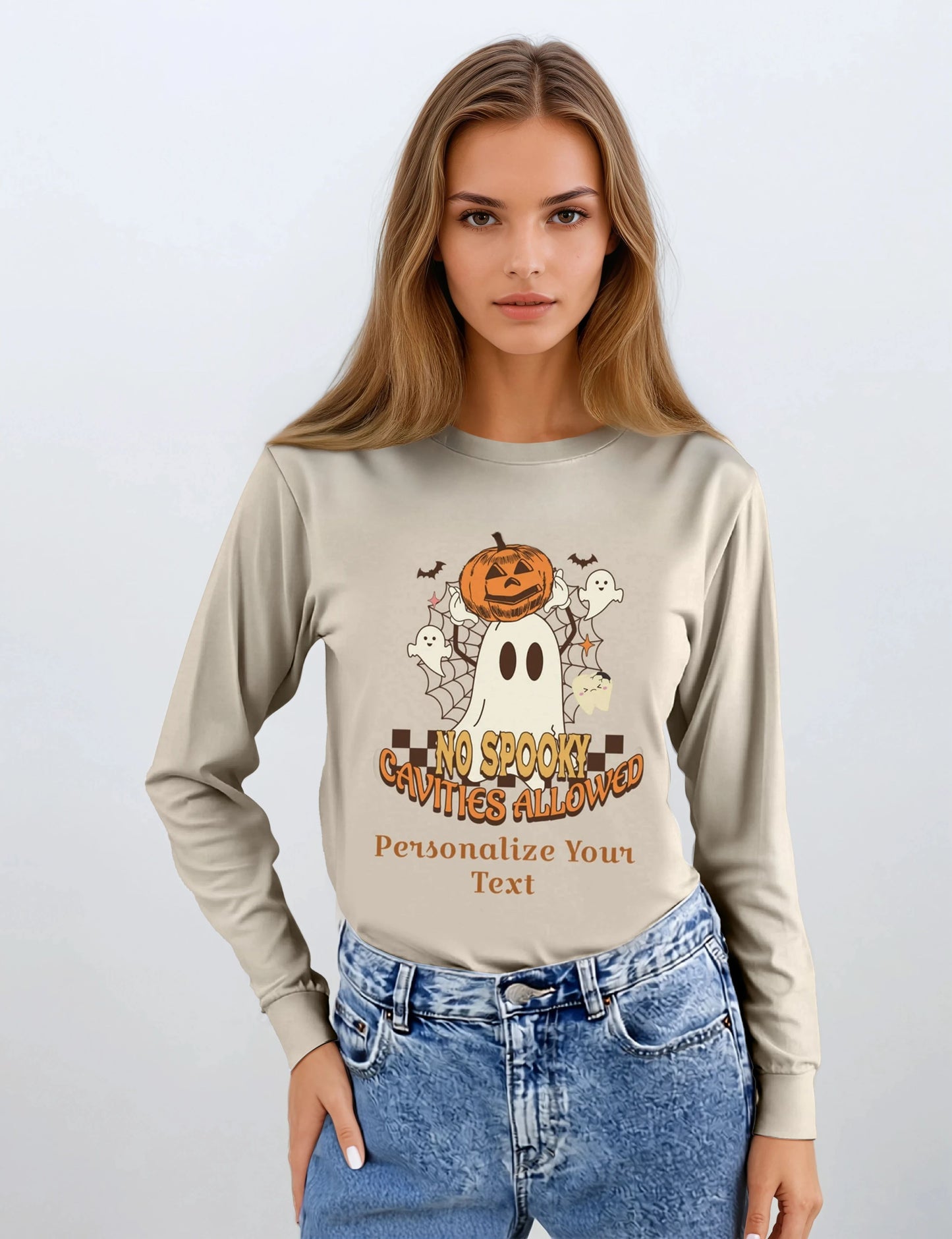 Classic Unisex Longsleeve T-Shirt - Personalized Halloween Dental Design