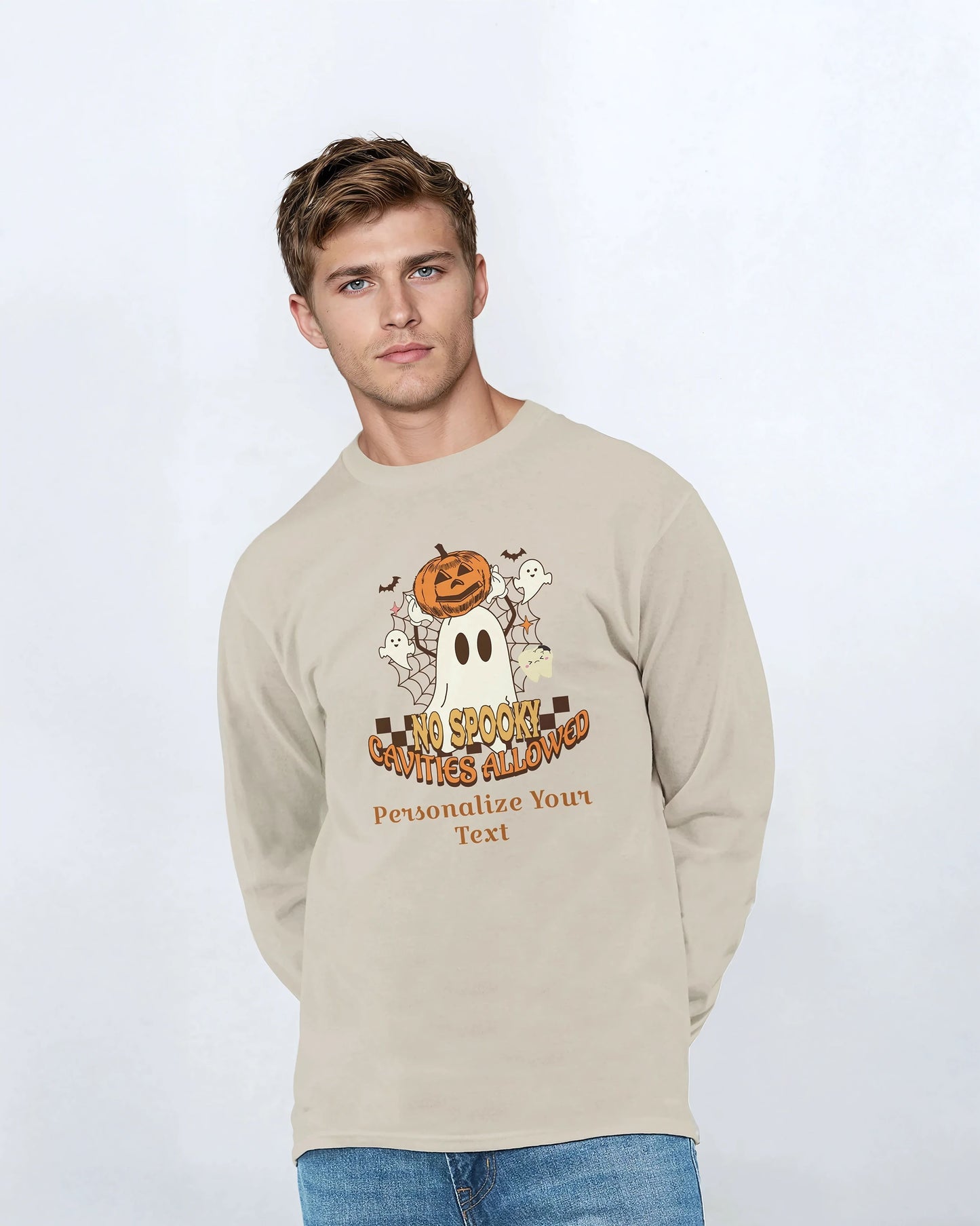 Classic Unisex Longsleeve T-Shirt - Personalized Halloween Dental Design