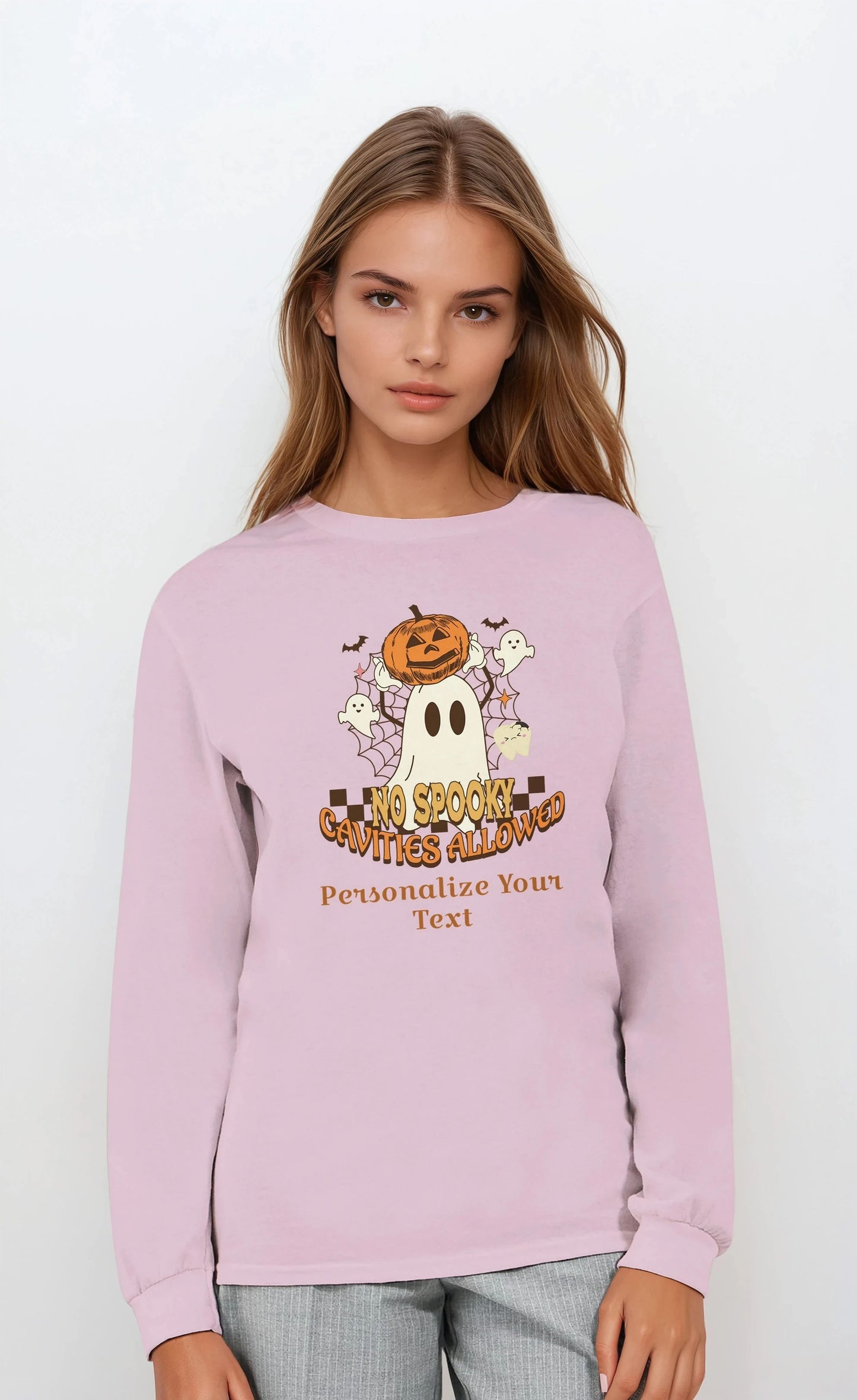 Classic Unisex Longsleeve T-Shirt - Personalized Halloween Dental Design