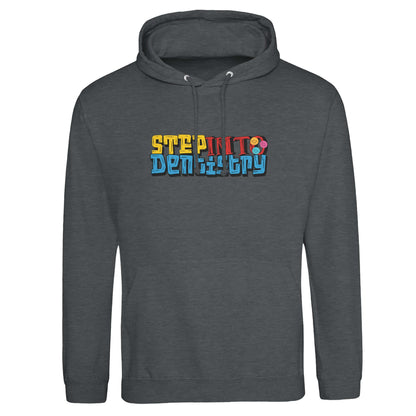 Personalized Premium Unisex Hoodie - Step Into Dentistry with colorful - front design.