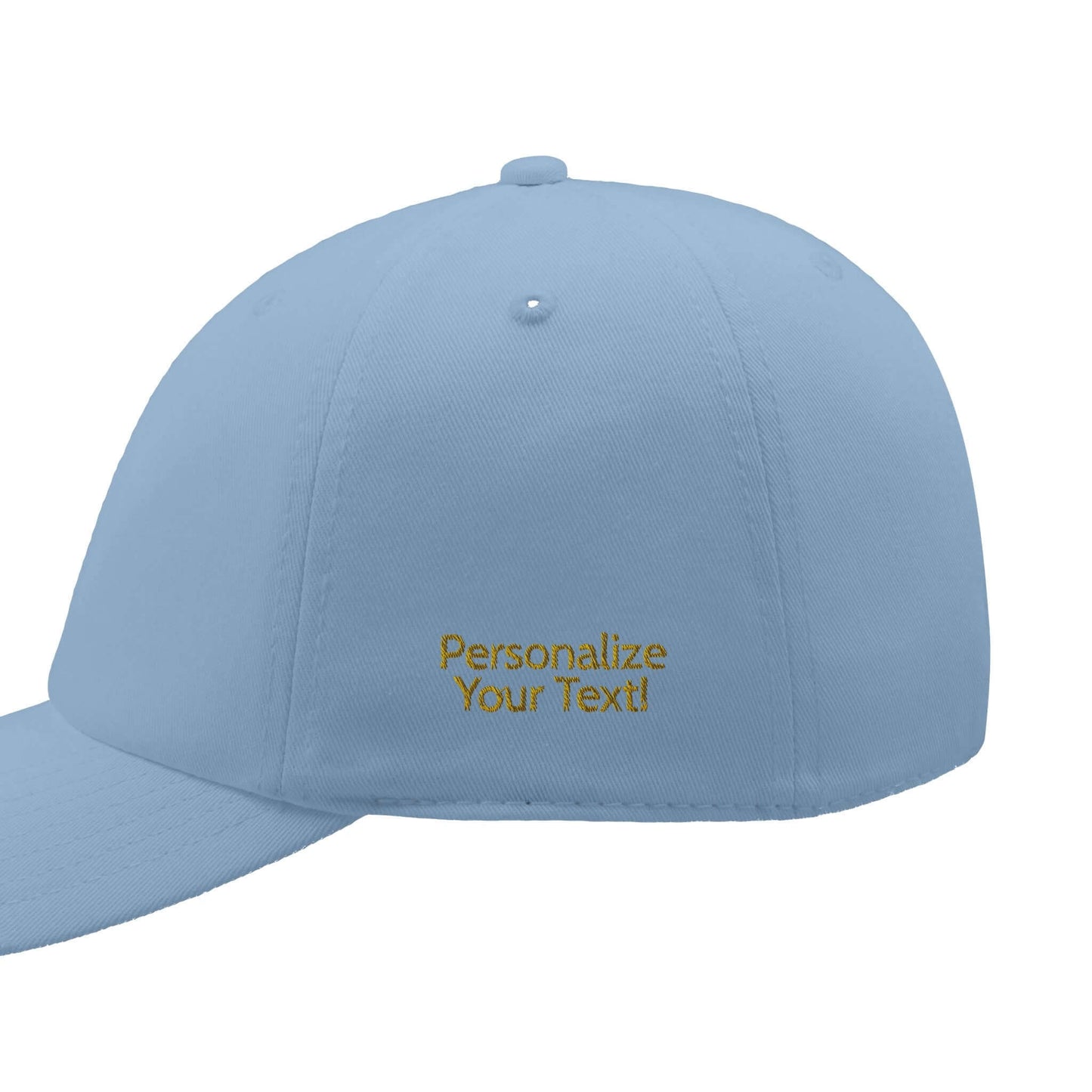 Personalized RDH Dental Dad Cap with customizable text area on a low-profile cotton twill hat in light blue.