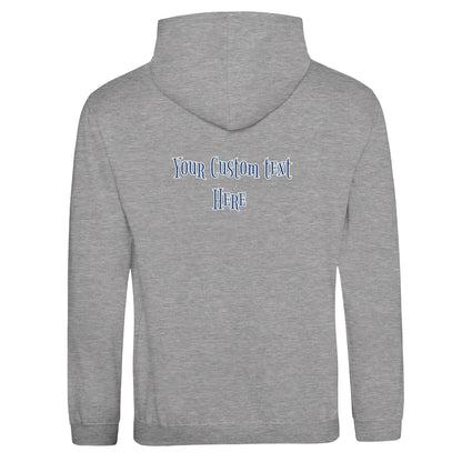 Personalized Premium Unisex Hoodie - Step Into Dentistry with custom text on the back, showcasing dental-themed design.